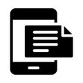 Document mobile vector  glyph flat icon Royalty Free Stock Photo