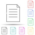 Document multi color set icon. Simple thin line, outline vector of web icons for ui and ux, website or mobile application Royalty Free Stock Photo