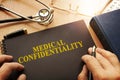 Document with name medical confidentiality. Royalty Free Stock Photo