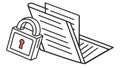 A document with a padlock icon, representing secure and private data vector design Generative AI Royalty Free Stock Photo