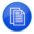 Document pages aesthetic glossy blue round button abstract Royalty Free Stock Photo