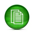 Document pages icon on classy splash green round button illustration