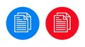 Document pages icon flat trendy round button set