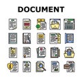 document paper file business page icons set vector Royalty Free Stock Photo