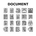 document paper file business page icons set vector Royalty Free Stock Photo