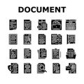 document paper file business page icons set vector Royalty Free Stock Photo