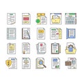 document paper file business page icons set vector Royalty Free Stock Photo