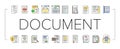 document paper file business page icons set vector Royalty Free Stock Photo