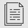 Document paper icon in flat style. Terms sheet illustration on i Royalty Free Stock Photo