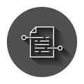 Document paper icon in flat style. Terms sheet illustration with Royalty Free Stock Photo