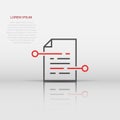 Document paper icon in flat style. Terms sheet illustration on white isolated background. Document analytics business concept Royalty Free Stock Photo