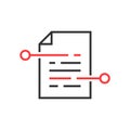 Document paper icon in flat style. Terms sheet illustration on w Royalty Free Stock Photo