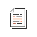 Document paper icon in flat style. Terms sheet illustration on w Royalty Free Stock Photo