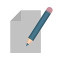 Document paper icon. Pencil writing tool. Education note symbol. Vector graphic element. Royalty Free Stock Photo