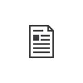 Document paper outline icon. isolated note paper icon in thin line style for graphic and web design. Simple flat symbol Pixel Perf Royalty Free Stock Photo