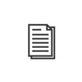 Document paper outline icon. isolated note paper icon in thin line style for graphic and web design. Simple flat symbol Pixel Perf Royalty Free Stock Photo