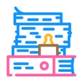 document paper stack color icon vector illustration