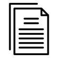 Document papers icon, outline style