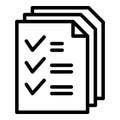 Document papers icon, outline style