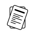 Document papers pile icon. Document sign. Vector isolated on background.