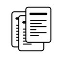 Document papers pile icon. Document sign. Vector isolated on background.