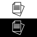 Document papers pile line icon, outline vector sign, linear style pictogram isolated on white and black background. Symbol, logo Royalty Free Stock Photo