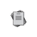 Document papers pile line icon, outline vector sign, linear style pictogram isolated on white Royalty Free Stock Photo