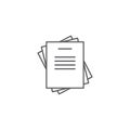 Document papers pile line icon, outline vector sign, linear style pictogram isolated on white Royalty Free Stock Photo