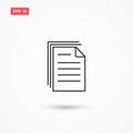 Document papers pile outline style isolated 1