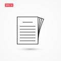 Document papers pile outline style isolated 2