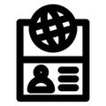 Document, pass bold vector icon which can be easily modified or edited Royalty Free Stock Photo