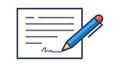Document with Pen Vector Icon for Writing and Agreements, vector design Generative AI Royalty Free Stock Photo