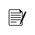 Document with Pencil Flat Vector Icon Royalty Free Stock Photo