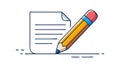 Document with Pencil Icon, Editing and Writing Vector Art, vector design Generative AI Royalty Free Stock Photo