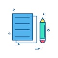 document pencil icon vector design