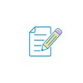 Document with Pencil Line Icon. Vector isolated outline symbol Royalty Free Stock Photo