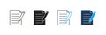Document With Pencil Line And Solid Icon Set. Writing, Editing, And Note-Taking Symbol Collection. Ideal For Office Royalty Free Stock Photo