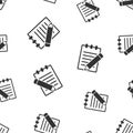 Document with pencil seamless pattern background. Business flat Royalty Free Stock Photo