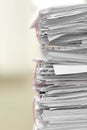 Document pile on office desk, Stack of business paper on the tab Royalty Free Stock Photo