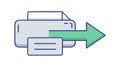 Document & Printer with Arrow, Print Workflow Icon, vector design Generative AI Royalty Free Stock Photo