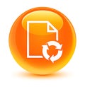 Document process icon glassy orange round button Royalty Free Stock Photo