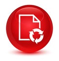 Document process icon glassy red round button