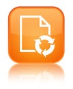 Document process icon special orange square button