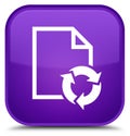 Document process icon special purple square button