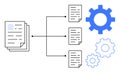 Document Processing Workflow with Data Segregation and Automation Gears Royalty Free Stock Photo
