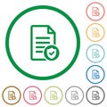 Document protected flat icons with outlines
