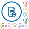 Document protected icons with shadows and outlines