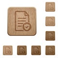 Document protected wooden buttons