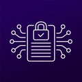 document protection icon, cyber security vector