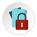 Document protection icon, flat style Royalty Free Stock Photo